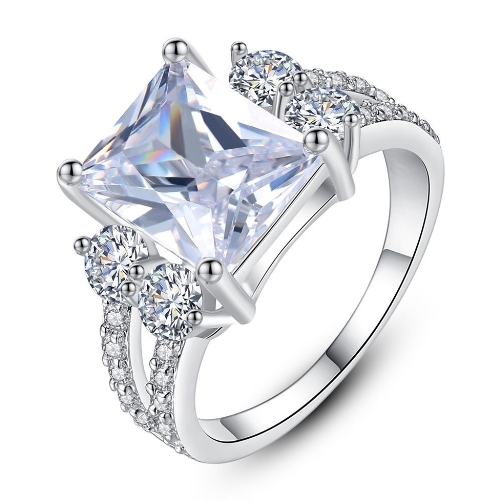 *GRECIA* Silver x Zircon Fashion Ring Size 7